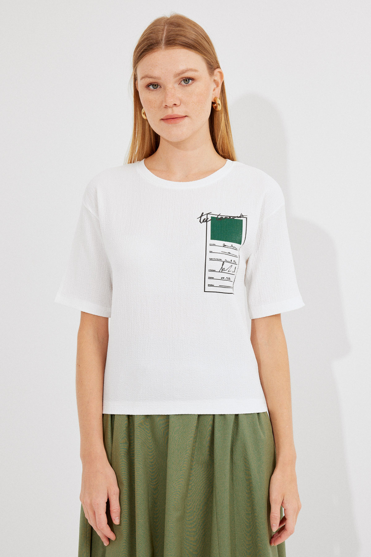 Printed Knitted Basic T-Shirt - Producer: Bigdart - Wholesale Women Clothes - TheBS Women
