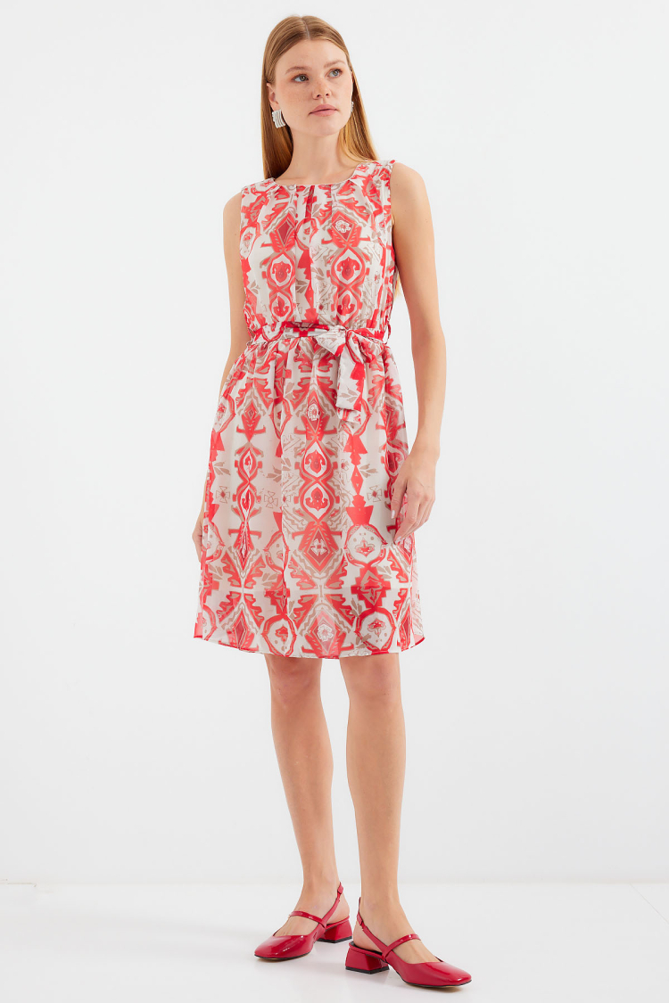 Patterned Zero Sleeve Chiffon Dress - Producer: Bigdart - Wholesale Women Clothes - TheBS Women