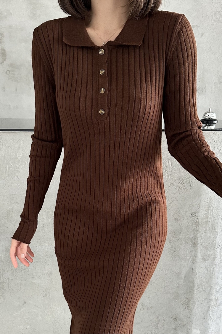 Polo Collar Buttoned Dress - Producer: My Fashion - Wholesale Women Clothes - TheBS Women