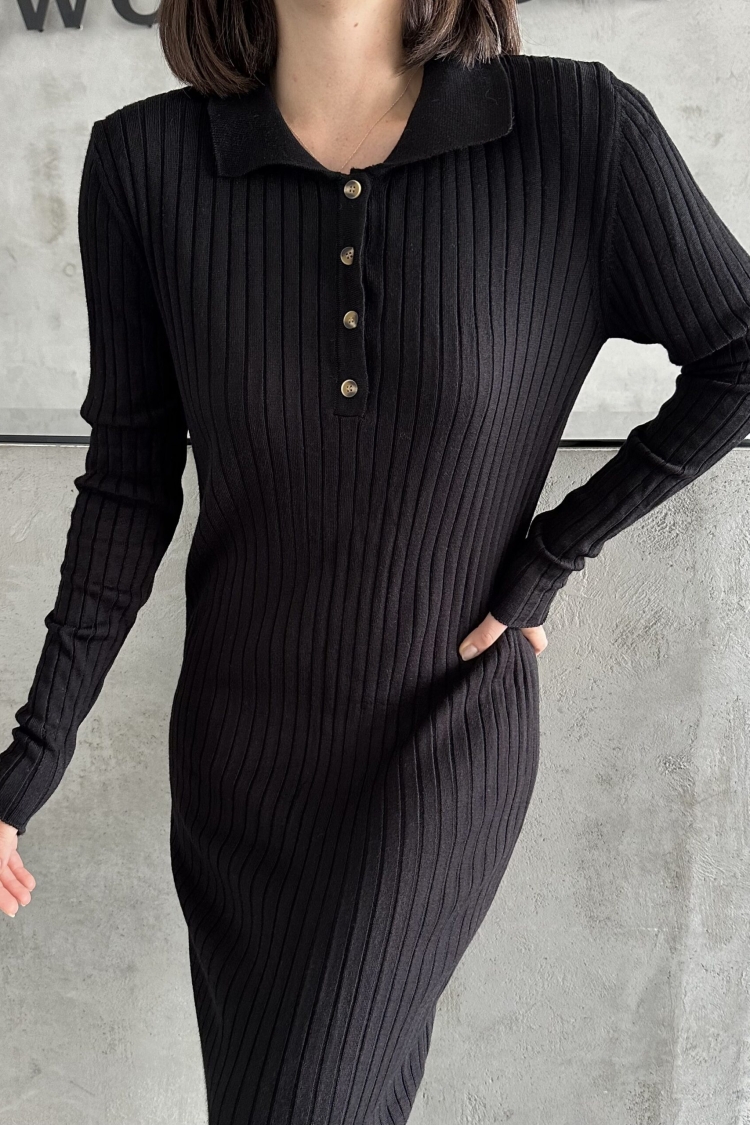 Polo Collar Buttoned Dress - Producer: My Fashion - Wholesale Women Clothes - TheBS Women
