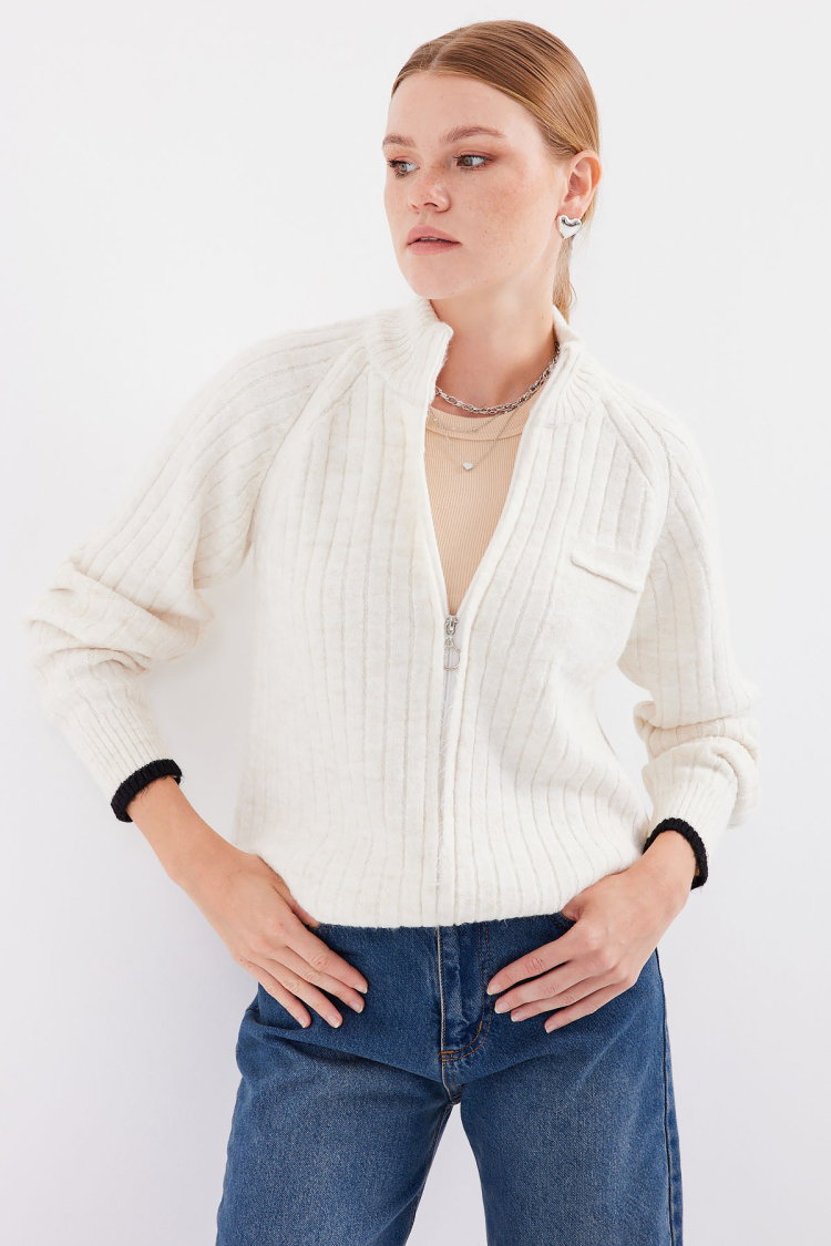 Zippered Knitwear Cardigan - Brand: Bigdart - Women & Kids, Baby Clothes Wholesale - TheBS Women