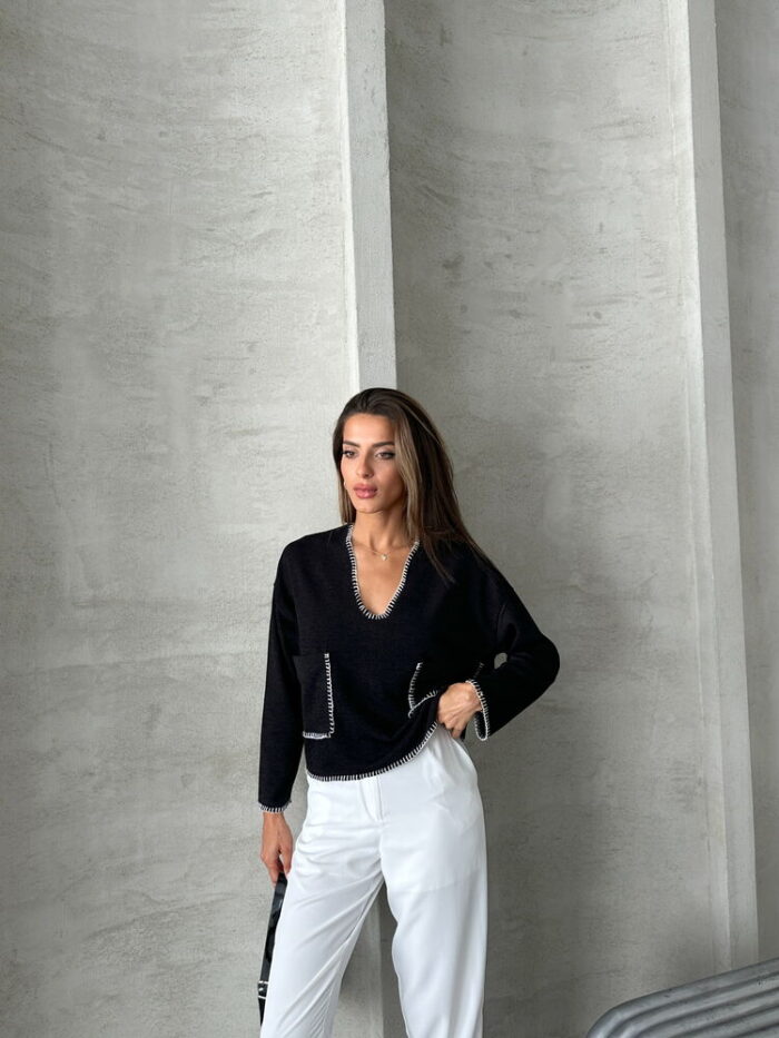 Shepherd Stitched Knit Blouse - Producer: Topshow - Wholesale Women Clothes - TheBS Women