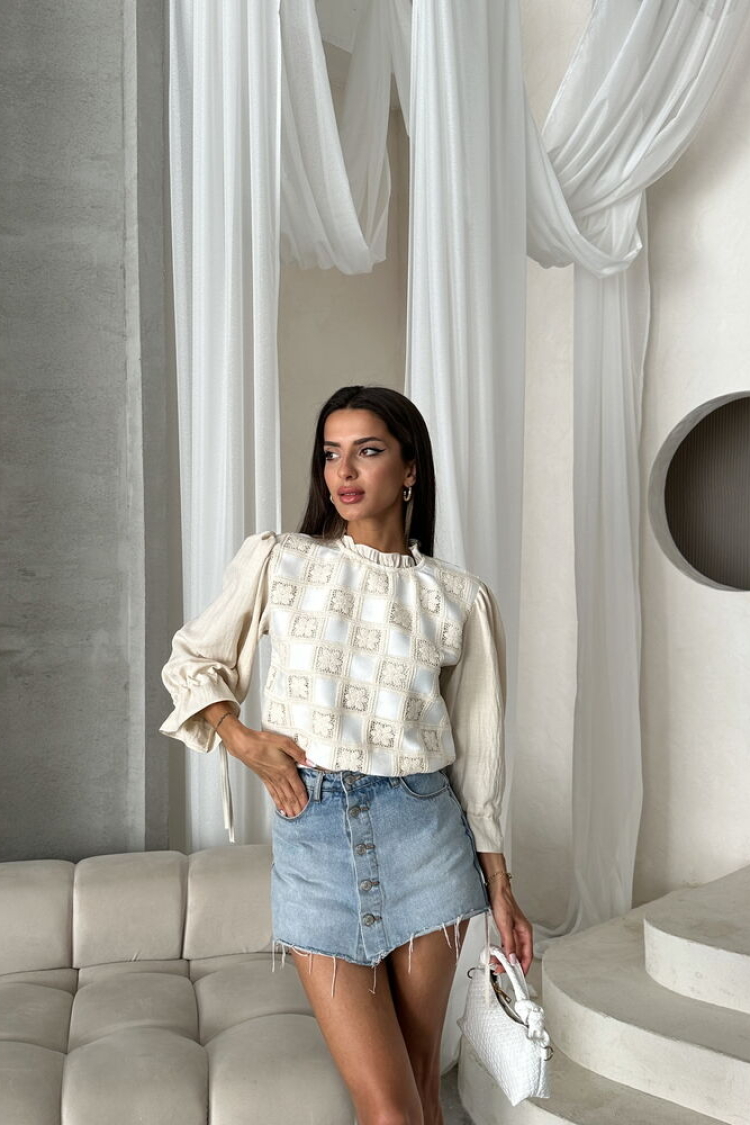 StoneLace Detailed Blouse - Producer: Topshow - Wholesale Women Clothes - TheBS Women