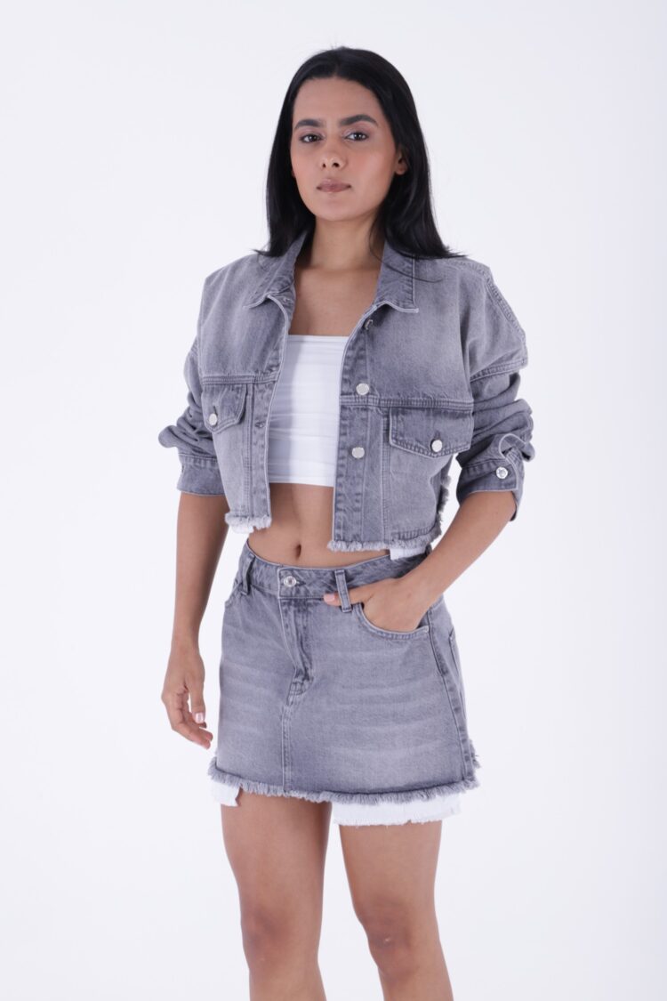 Mini Denim Skirt With Lining Detail - Producer: XLove - Wholesale Women Clothes - TheBS Women