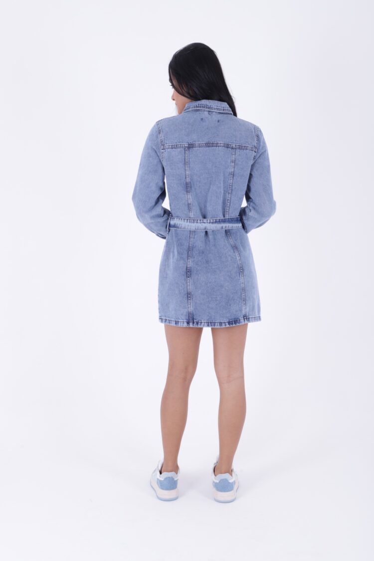 Belted Snap Denim Dress - Producer: XLove - Wholesale Women Clothes - TheBS Women