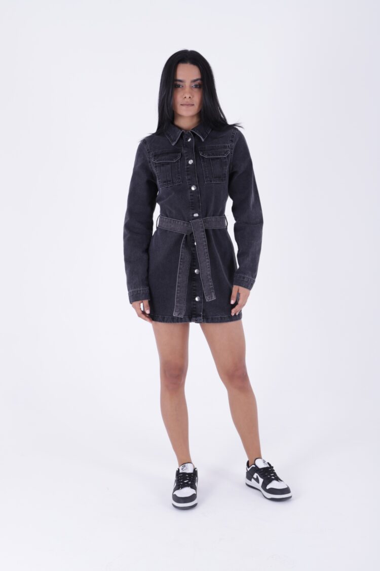 Belted Snap Denim Dress - Producer: XLove - Wholesale Women Clothes - TheBS Women