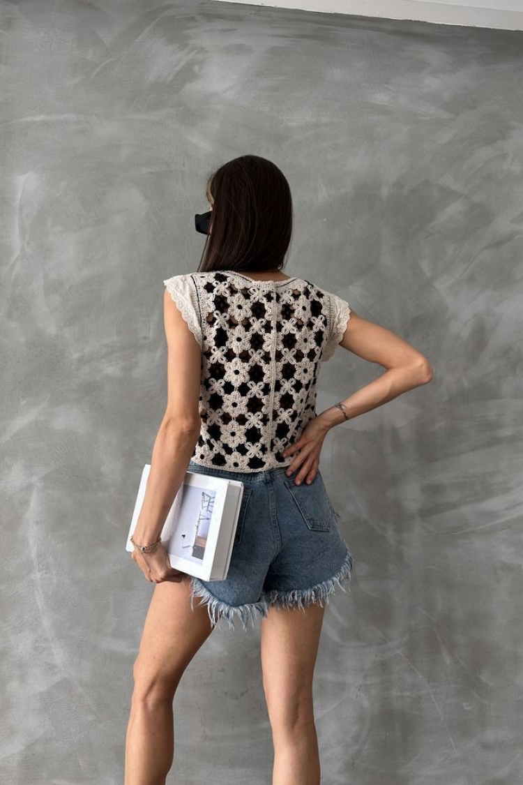 Stone Black Buttoned Vest - Producer: Topshow - Wholesale Women Clothes - TheBS Women