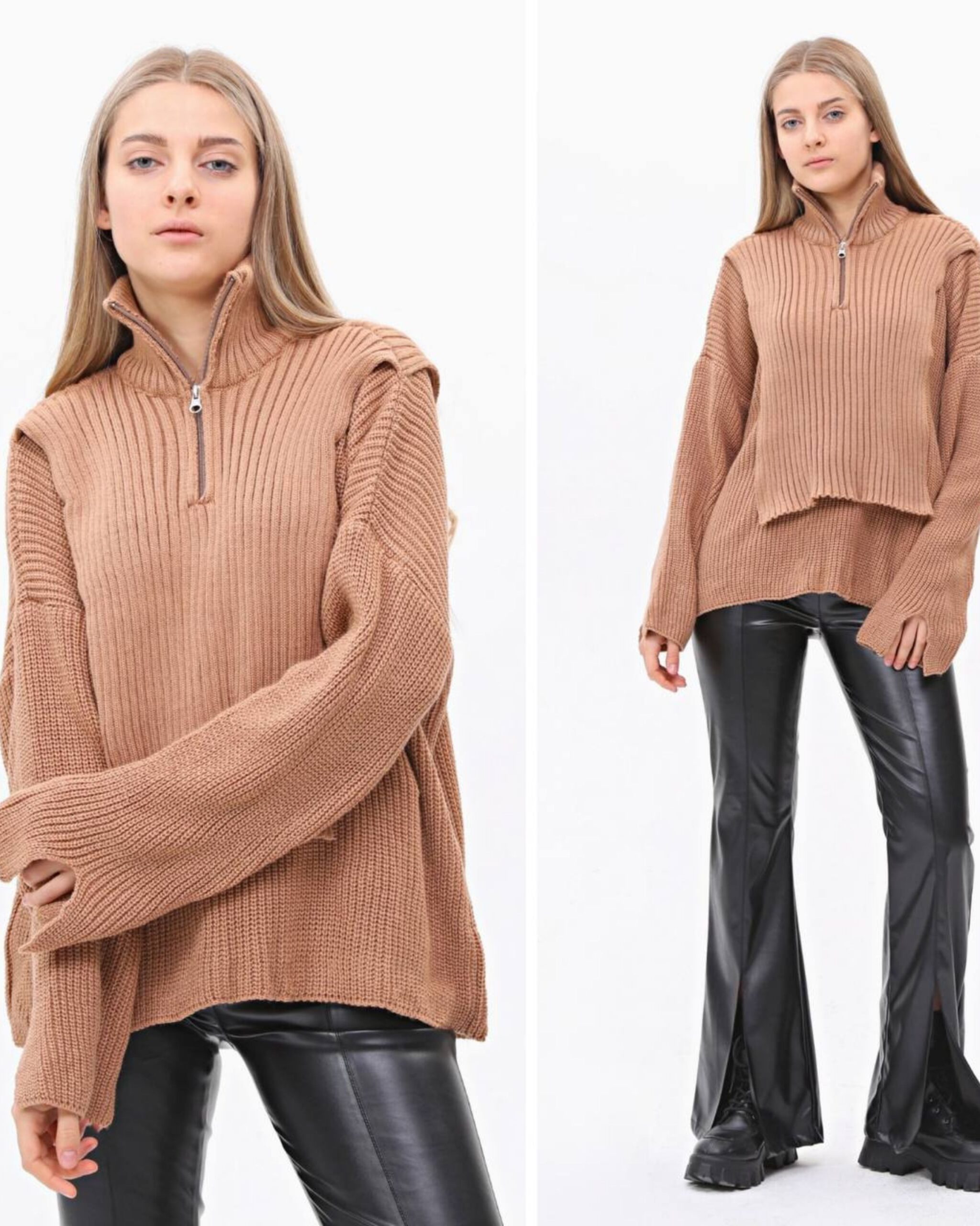 Nun Collar Knitted Sweater - Producer: Ouz Fashion - Wholesale Women Clothes - TheBS Women