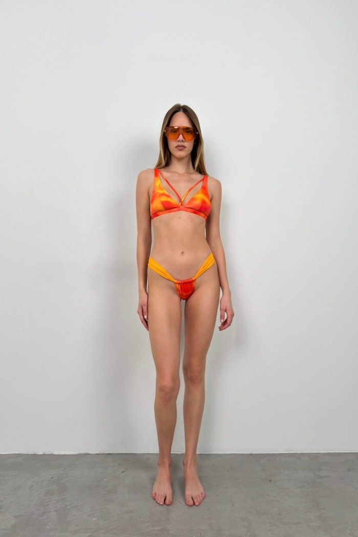 Piping Detail Pleated Bikini Suit - Producer: Black Fashion - Wholesale Women Clothes - TheBS Women