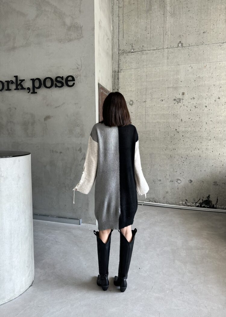 Two-Tone Raised Dress - Producer: My Fashion - Wholesale Women Clothes - TheBS Women