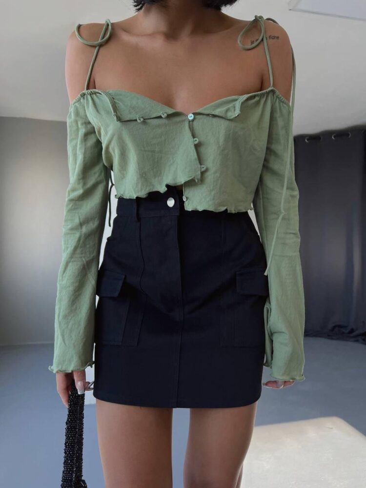 Pocket Detail Gabardine Short Skirt - Producer: Ello - Wholesale Women Clothes - TheBS Women