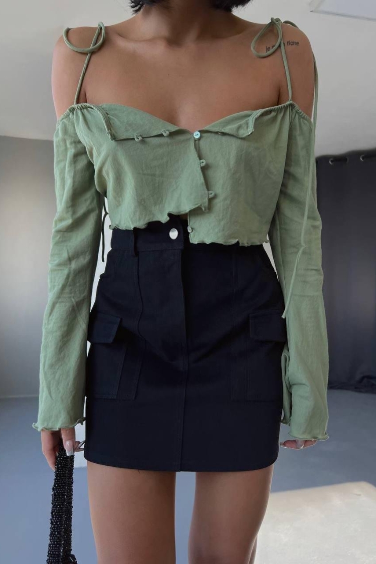 Pocket Detail Gabardine Short Skirt - Producer: Ello - Wholesale Women Clothes - TheBS Women