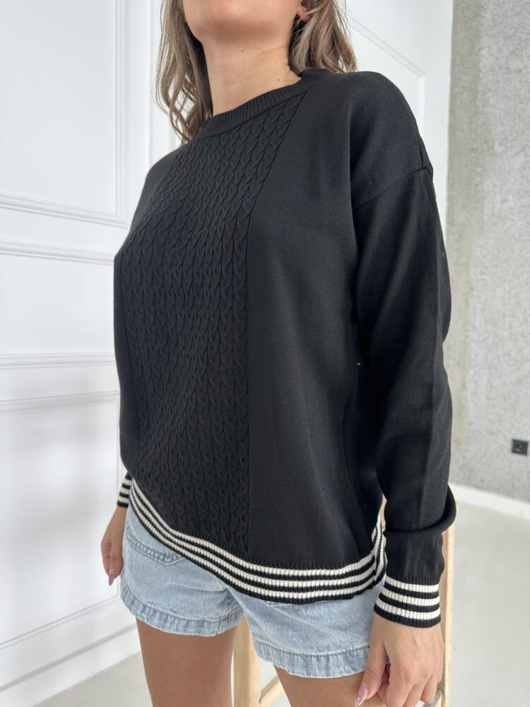 Striped Hair Knitted Sweater - Producer: My Fashion - Wholesale Women Clothes - TheBS Women