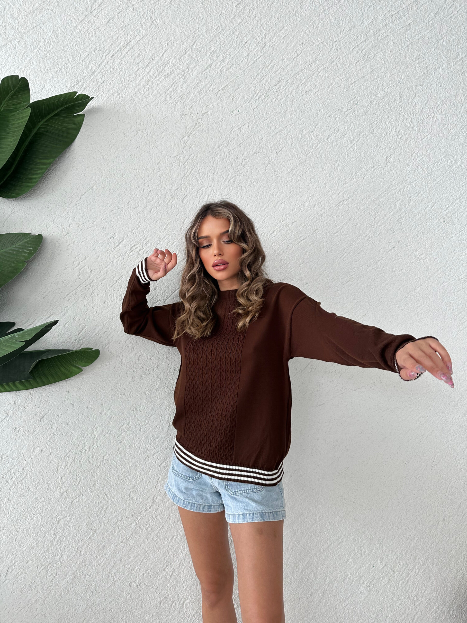 Striped Hair Knitted Sweater - Producer: My Fashion - Wholesale Women Clothes - TheBS Women