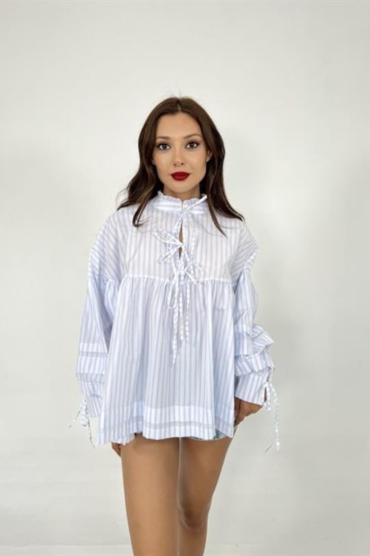Tie Detail Shirt - Producer: Fame - Wholesale Women Clothes - TheBS Women