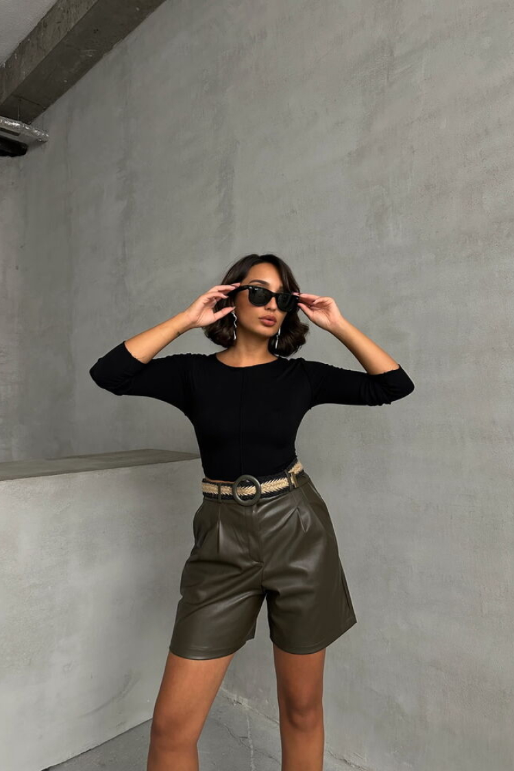 Belted Leather Shorts - Producer: Topshow - Wholesale Women Clothes - TheBS Women