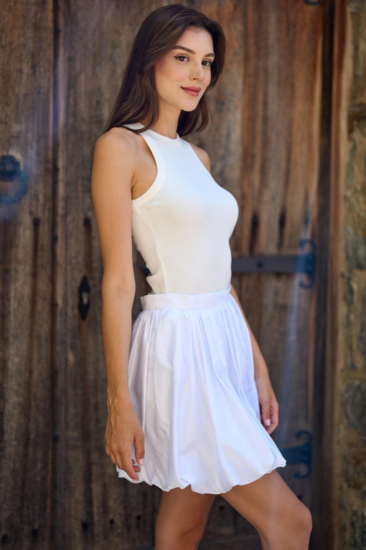 Strappy Corduroy Tank Top Ecru - Producer: Juste - Wholesale Women Clothes - TheBS Women