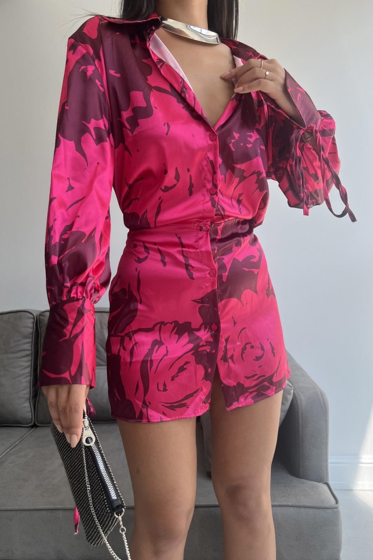 Waistcoat Cuff Detailed Shirt Dress - Producer: Reyon - Wholesale Women Clothes - TheBS Women