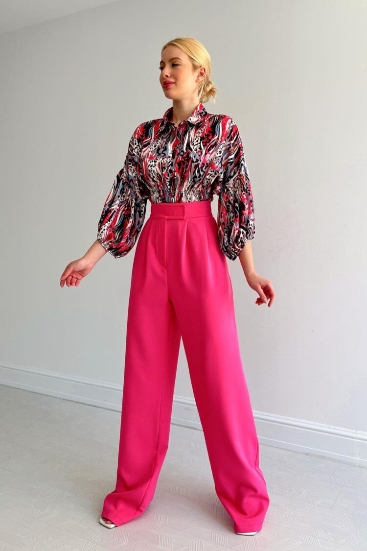 Elastic Waist Satin Shirt - Producer: Reyon - Wholesale Women Clothes - TheBS Women