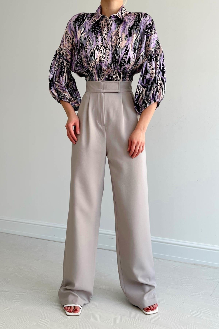 Elastic Waist Satin Shirt - Producer: Reyon - Wholesale Women Clothes - TheBS Women