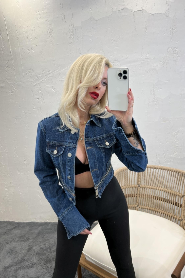 Denim Jacket - Blue - Producer: Fame - Wholesale Women Clothes - TheBS Women