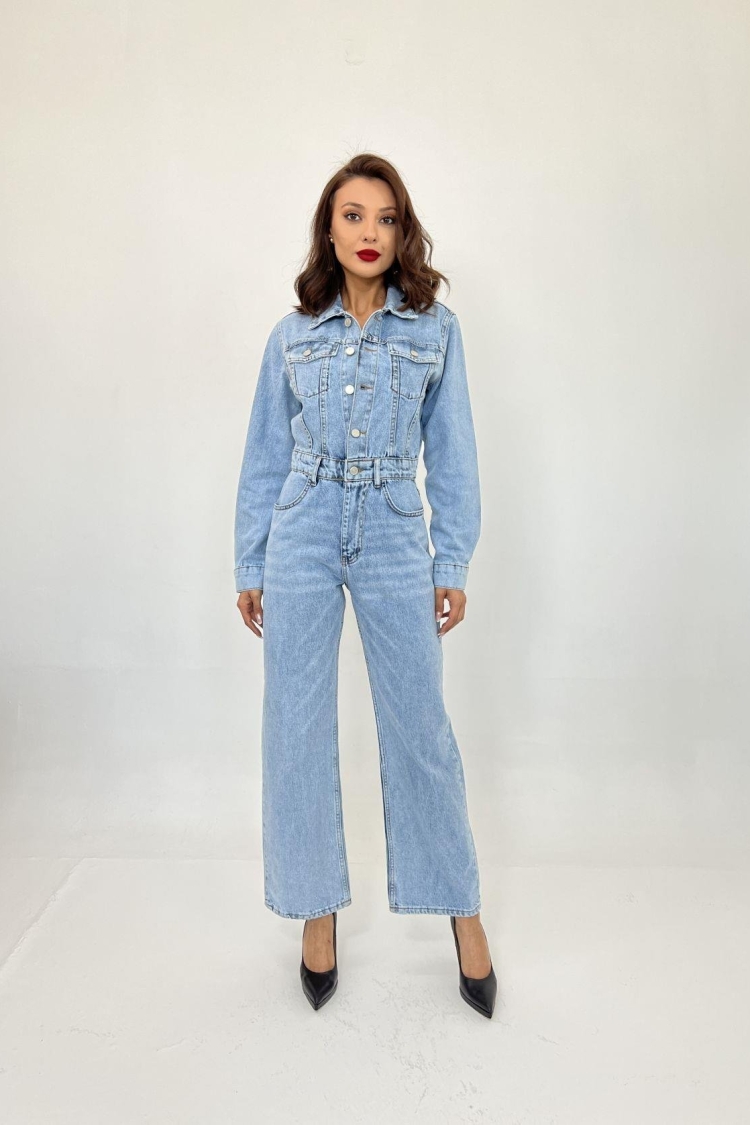 Denim Overalls - Blue - Producer: Fame - Wholesale Women Clothes - TheBS Women