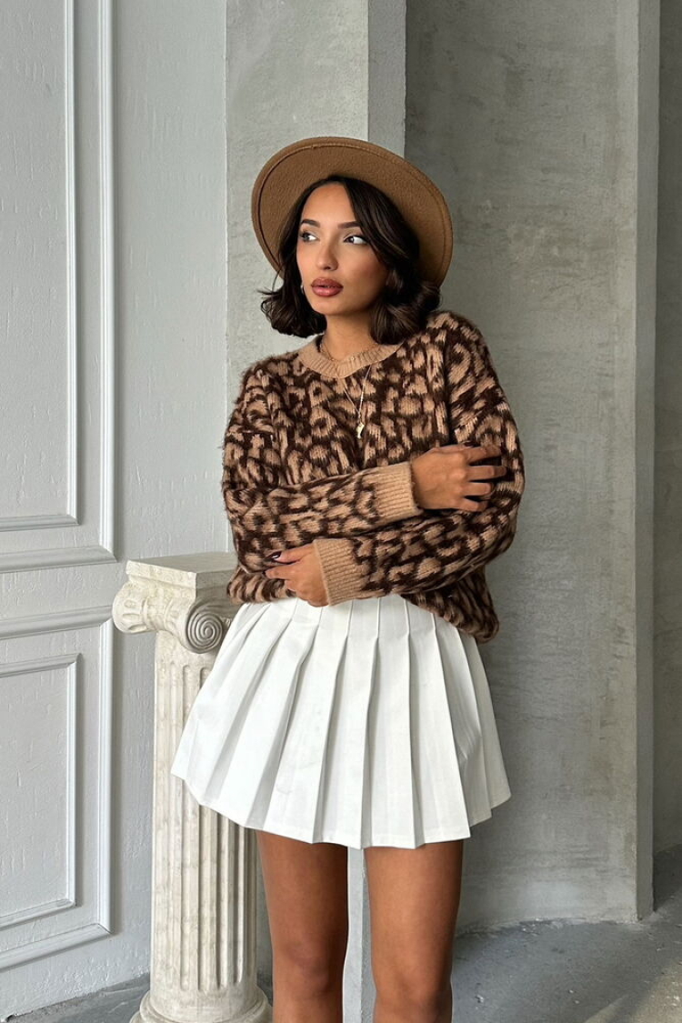 Leopard Knitted Blouse - Producer: Topshow - Wholesale Women Clothes - TheBS Women