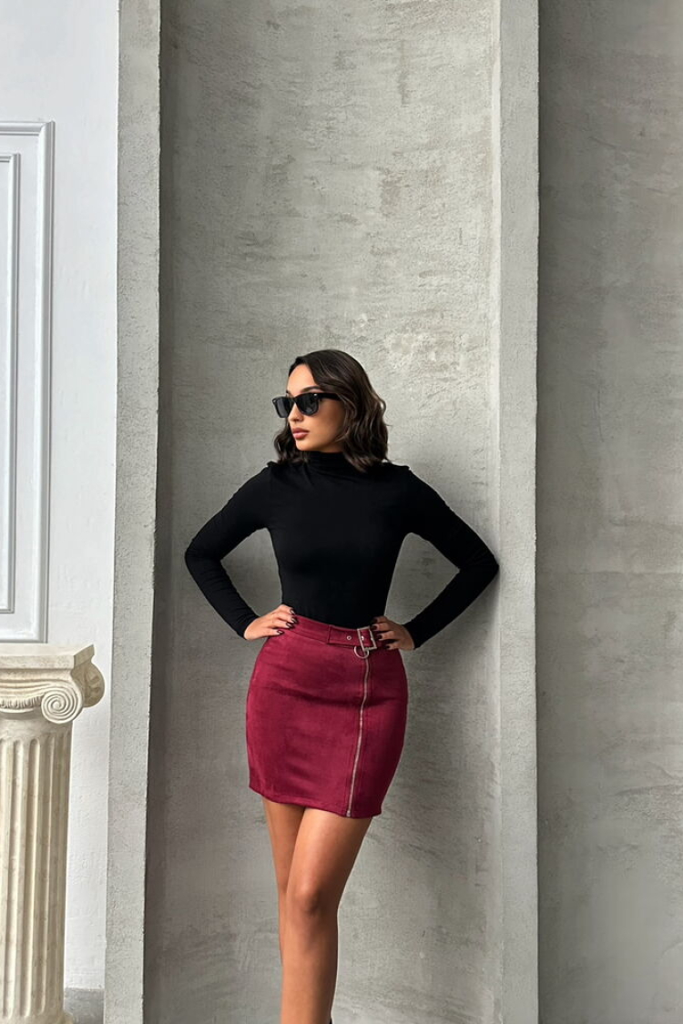 Suede Zippered Skirt - Producer: Topshow - Wholesale Women Clothes - TheBS Women