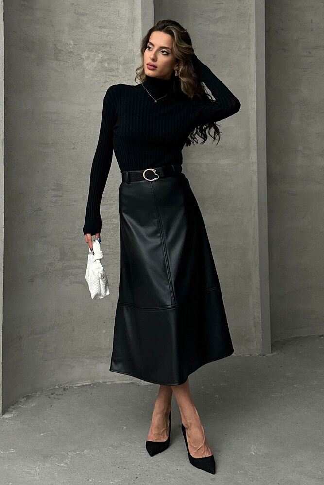 Leather Belted Skirt - Producer: Topshow - Wholesale Women Clothes - TheBS Women