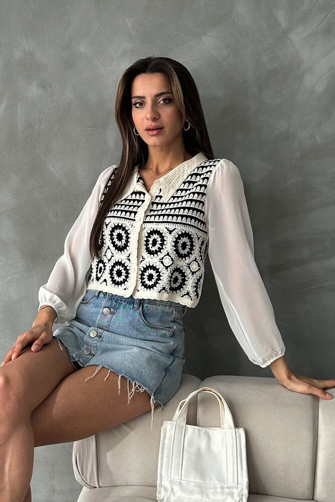 Floral Patterned Short Cardigan - Producer: Topshow - Wholesale Women Clothes - TheBS Women