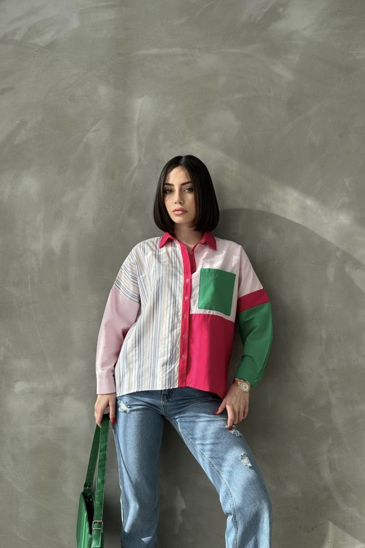 Colorful Striped Striped Piece Shirt - Producer: Topshow - Wholesale Women Clothes - TheBS Women