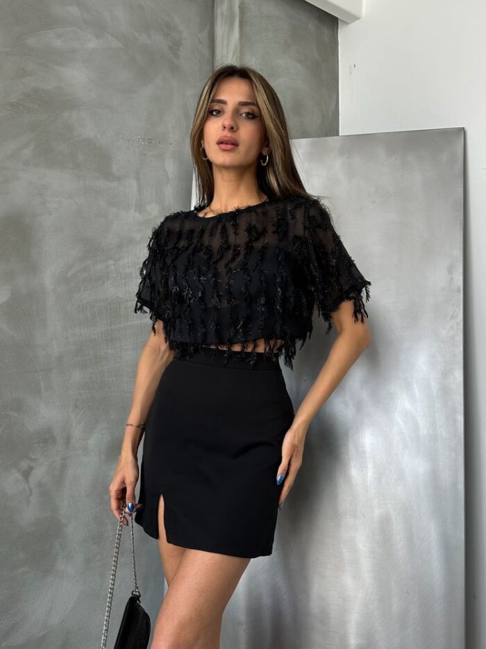 D 2654 Glitter Fringed Blouse - Producer: Topshow - Wholesale Women Clothes - TheBS Women