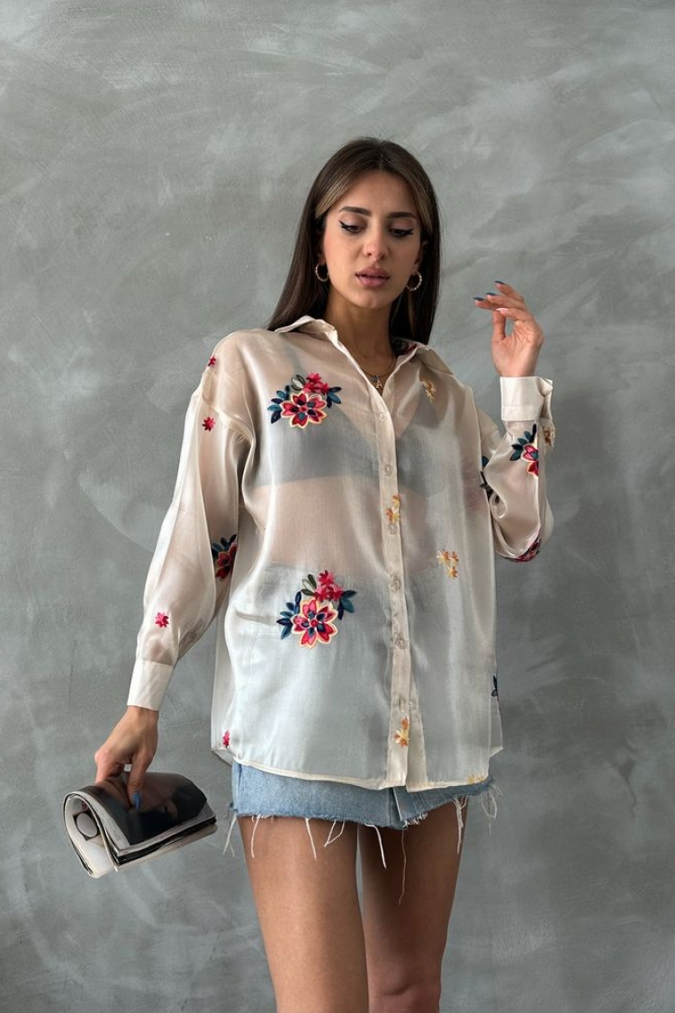 Taş F 1690 Embroidered Organza Shirt - Producer: Topshow - Wholesale Women Clothes - TheBS Women
