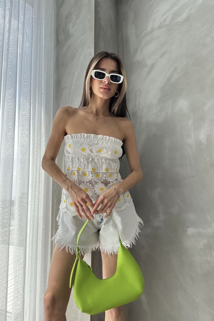Daisy Patterned Bustier - Cream - Producer: Topshow - Wholesale Women Clothes - TheBS Women