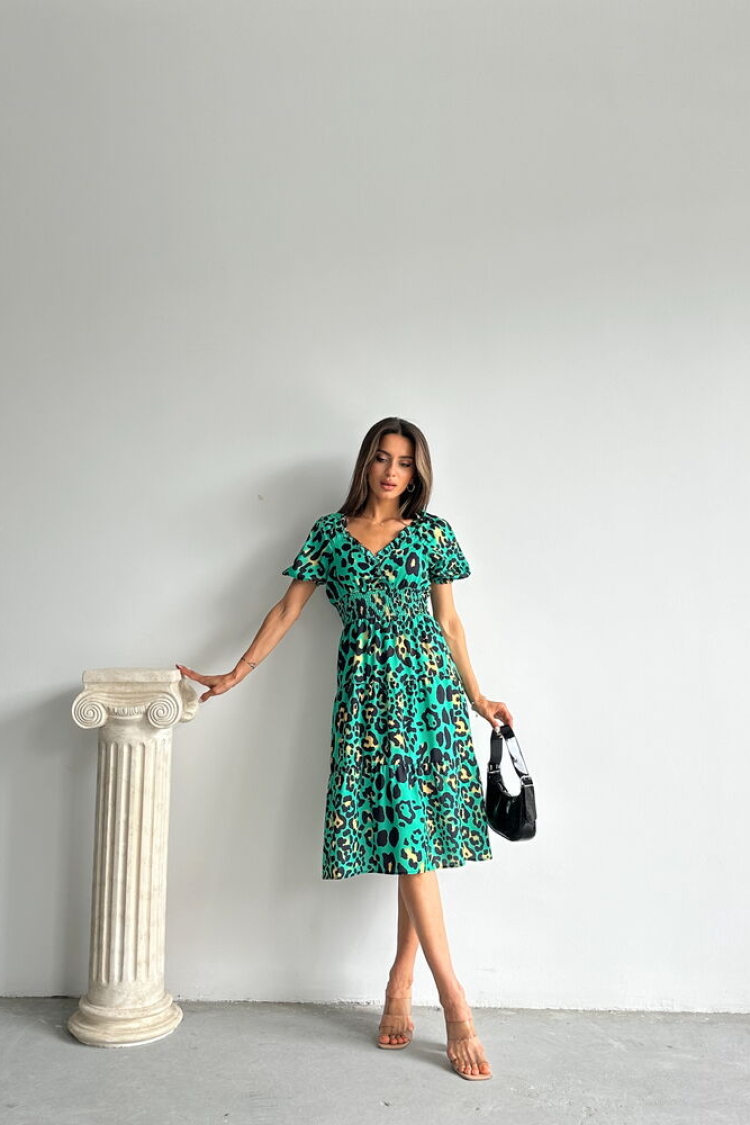 Leopard Patterned Long Dress - Producer: Topshow - Wholesale Women Clothes - TheBS Women