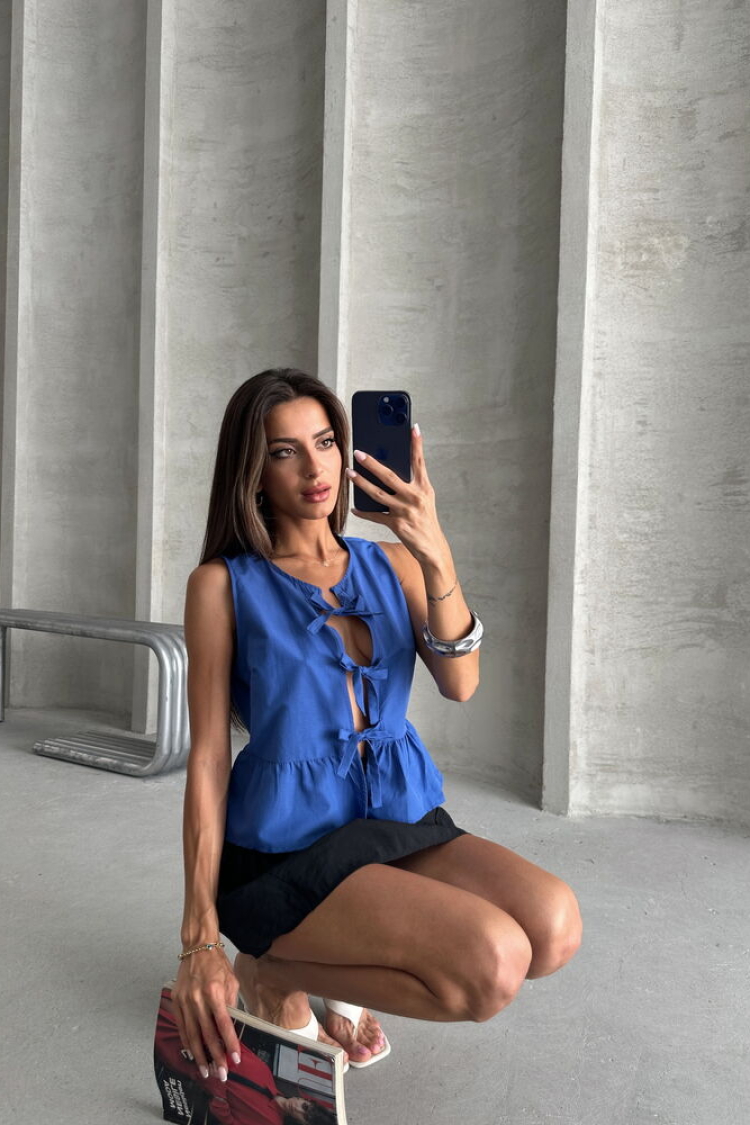 Front Tie Blouse - Saks - Producer: Topshow - Wholesale Women Clothes - TheBS Women
