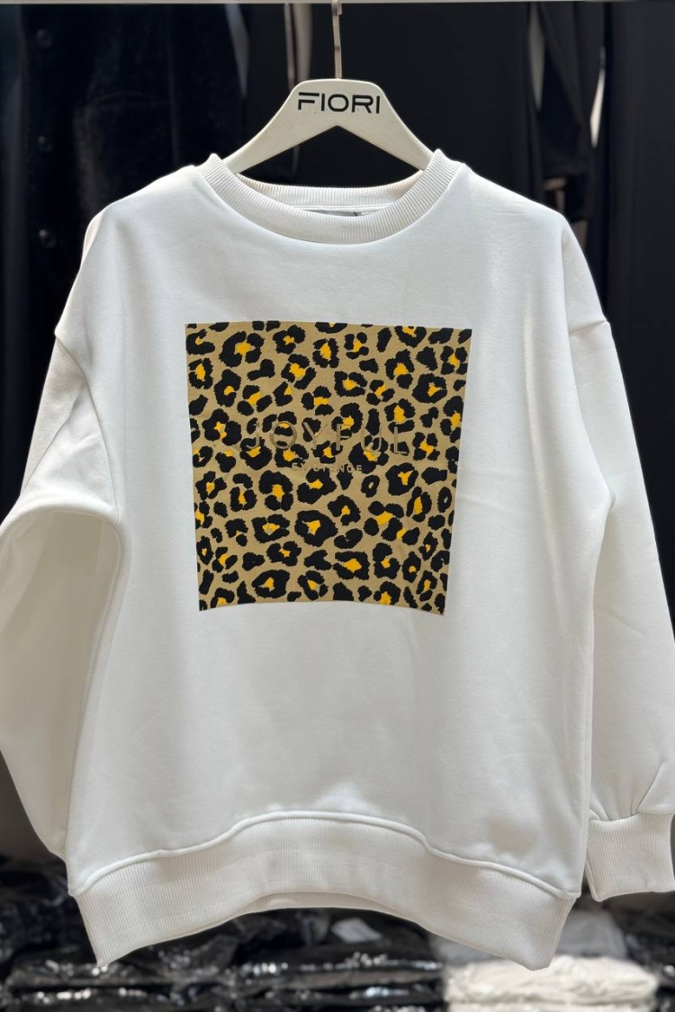 Joyful Printed Crew Neck 3 Thread Raised Sweatshirt - Producer: Fiori - Wholesale Women Clothes - TheBS Women