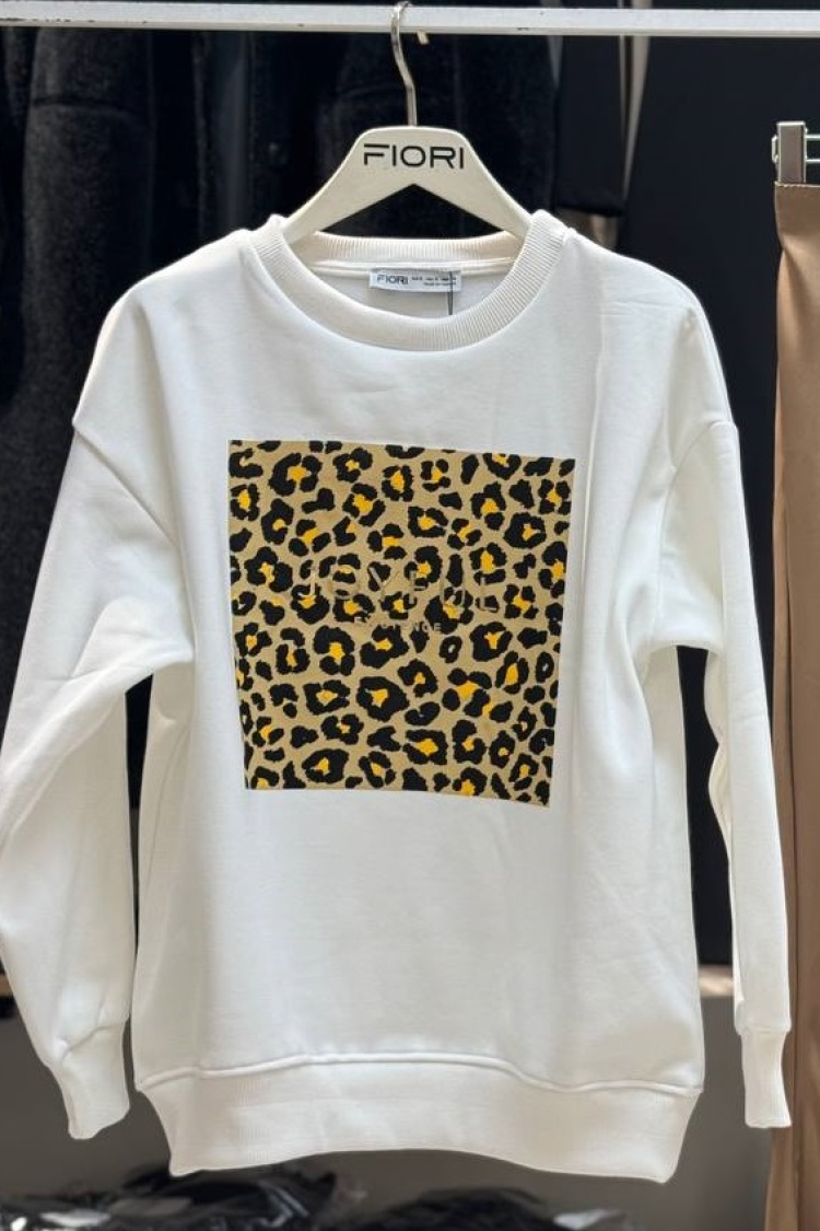 Joyful Printed Crew Neck 3 Thread Raised Sweatshirt - Producer: Fiori - Wholesale Women Clothes - TheBS Women