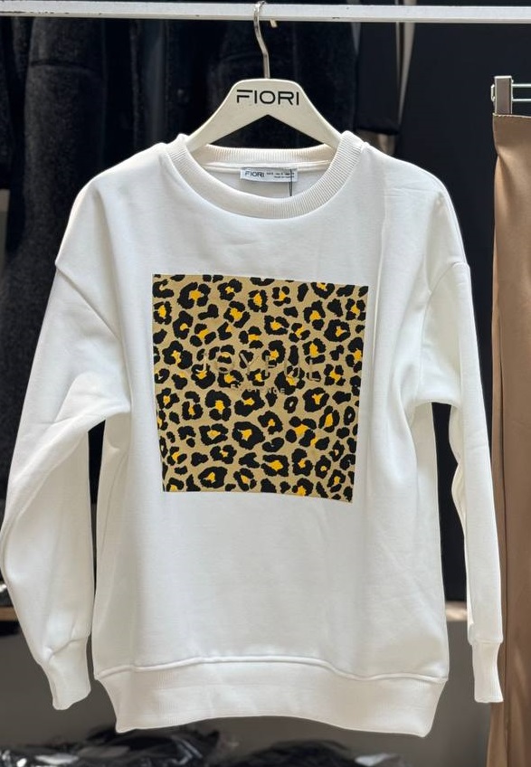 Joyful Printed Crew Neck 3 Thread Raised Sweatshirt - Producer: Fiori - Wholesale Women Clothes - TheBS Women