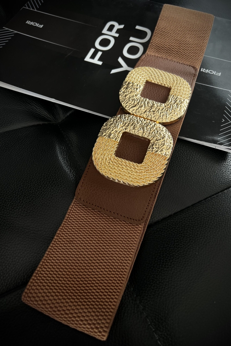 Gold Buckle Elastic Women's Belt - Producer: Fiori - Wholesale Women Clothes - TheBS Women