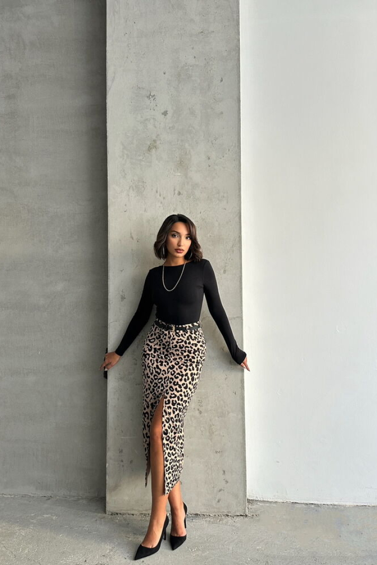 StoneLeopard Print Skirt - Producer: Topshow - Wholesale Women Clothes - TheBS Women