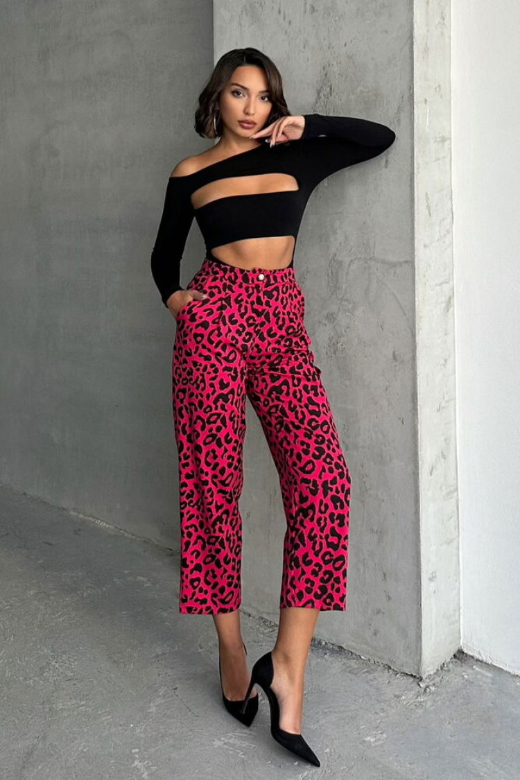FujyaF1788 Leopard Patterned Trousers - Producer: Topshow - Wholesale Women Clothes - TheBS Women