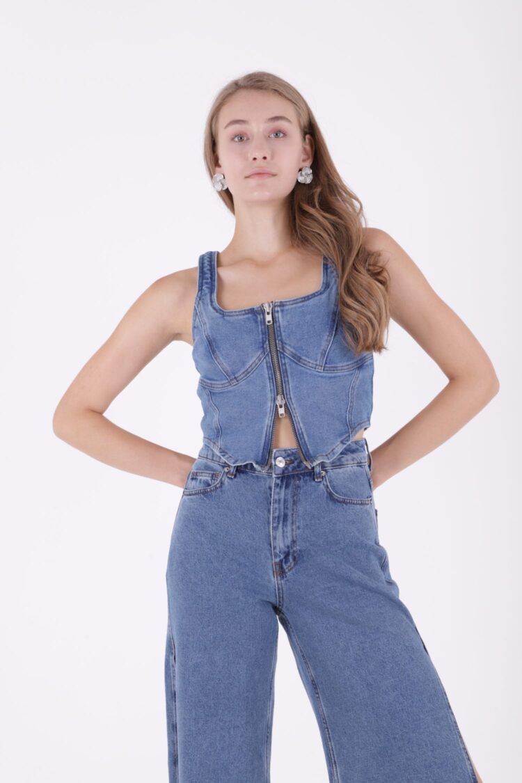 Palazzo Jeans With Side Slits - Producer: XLove - Wholesale Women Clothes - TheBS Women