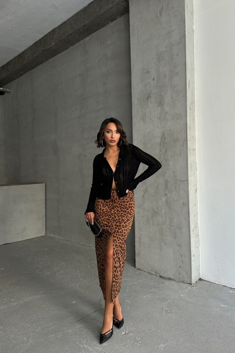 Leopard Print Skirt - Producer: Topshow - Wholesale Women Clothes - TheBS Women