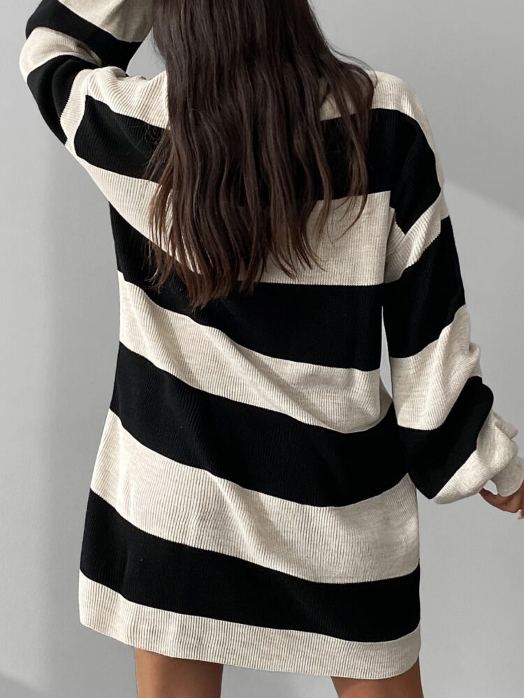 Striped Balloon Sleeve Dress - Producer: My Fashion - Wholesale Women Clothes - TheBS Women