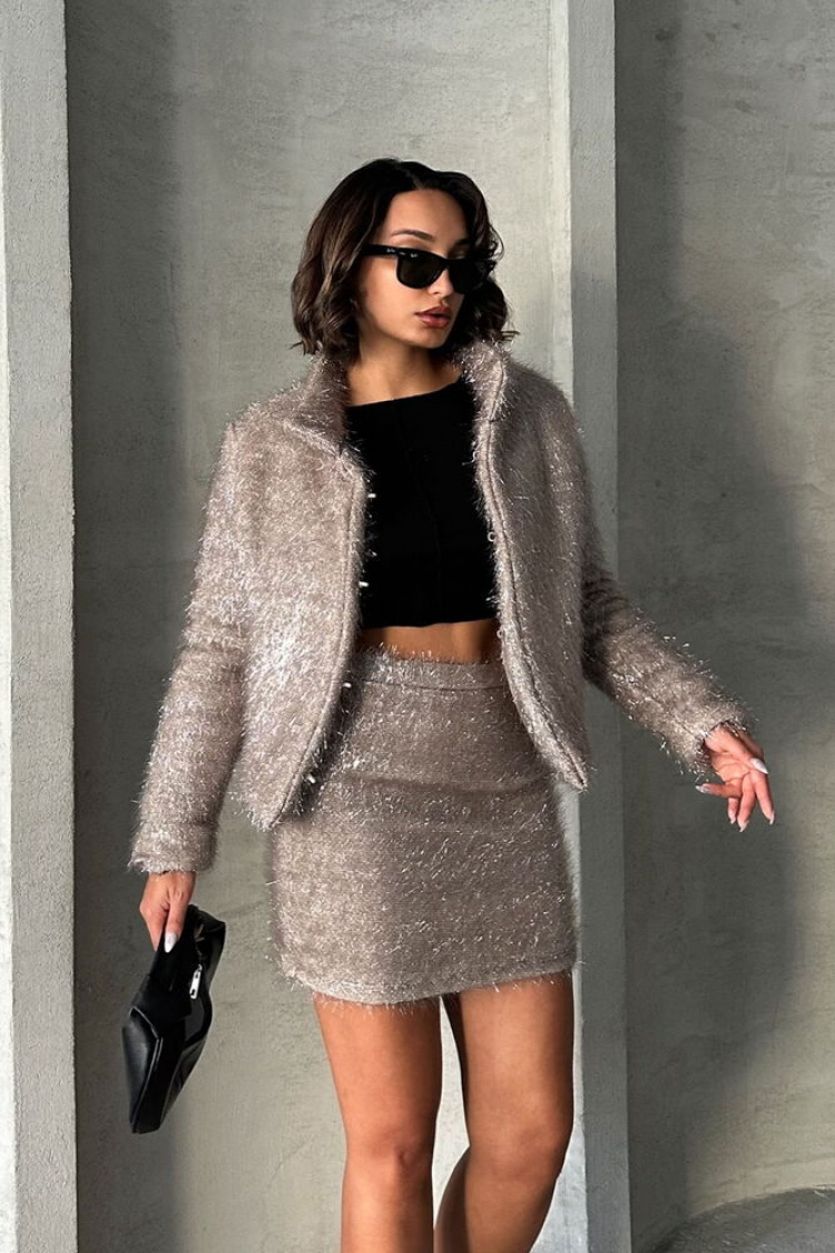 Glittery Fringed Wholesale Coat - Producer: Topshow - Wholesale Women Clothes - TheBS Women