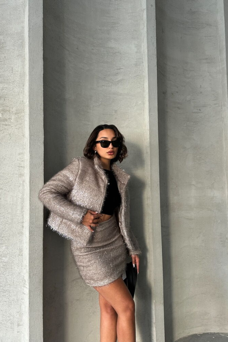 Glittery Fringed Wholesale Coat - Producer: Topshow - Wholesale Women Clothes - TheBS Women