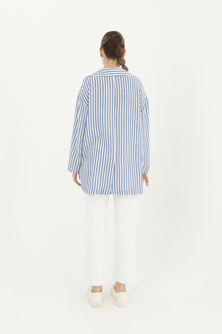 Women's Striped Linen Jacket - Producer: Puane - Wholesale Women Clothes - TheBS Women