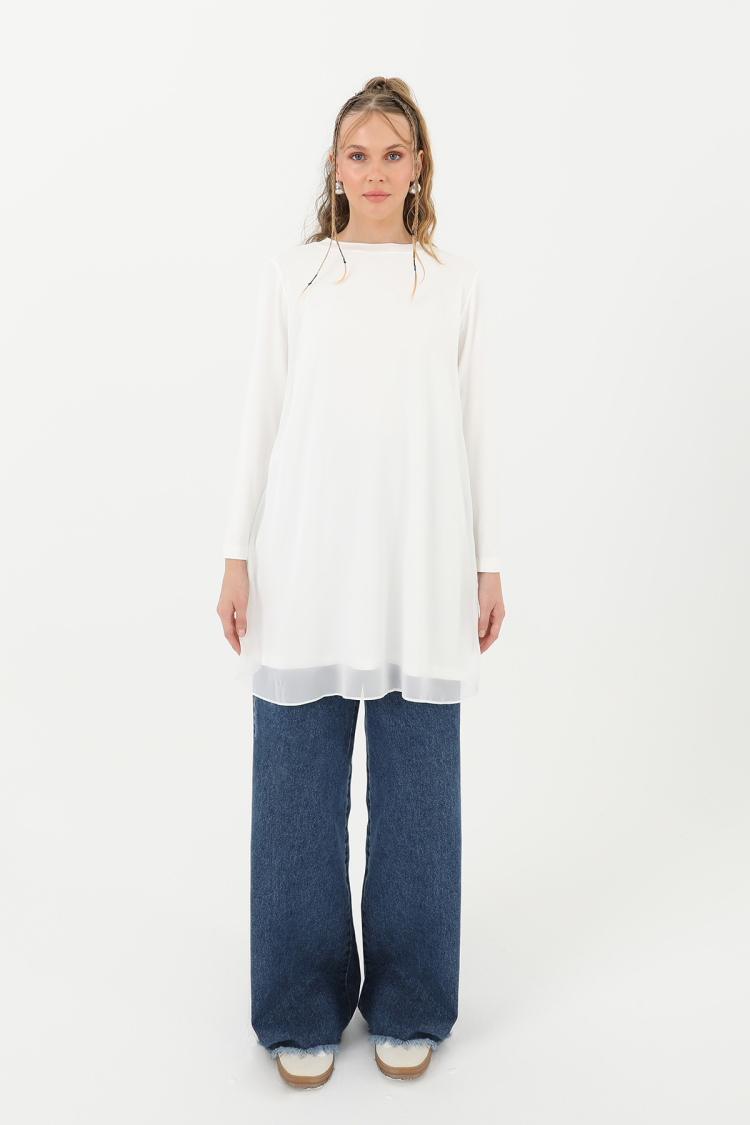 Women's Turtleneck Tulle Detail Blouse - Producer: Puane - Wholesale Women Clothes - TheBS Women