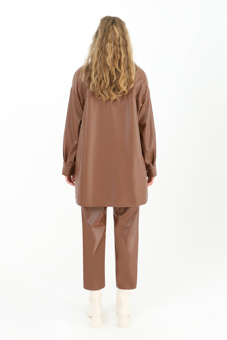 Women's Leather Shirt With Pockets - Producer: Puane - Wholesale Women Clothes - TheBS Women